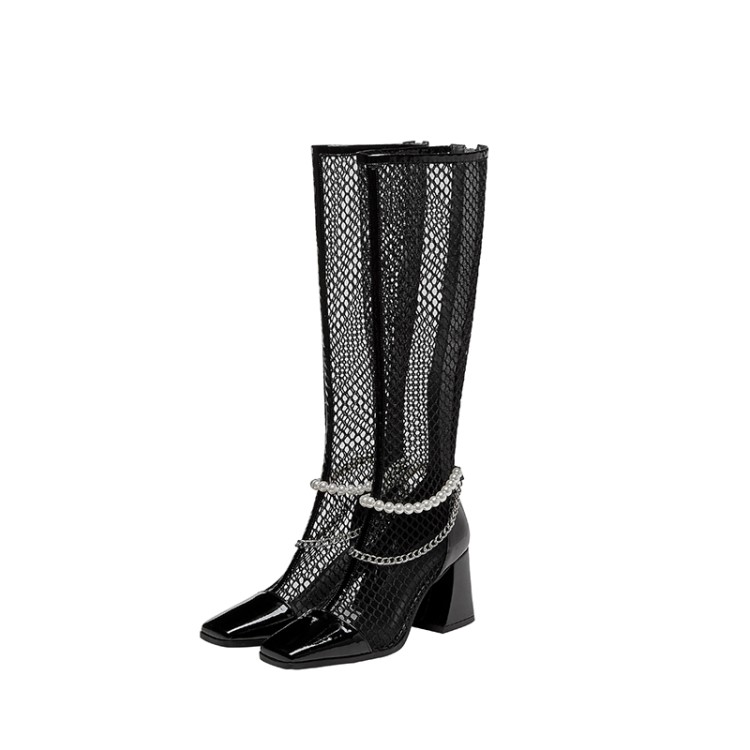 Wholesale Heel Boots - 2021 new pearl net boots – Xinzi Rain