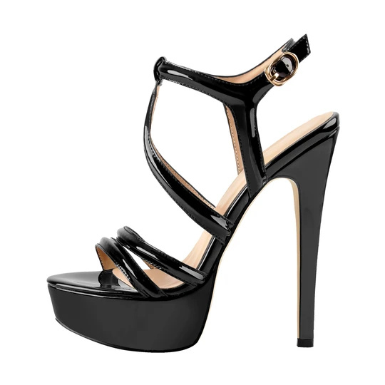 Platform Stilettos Open Toe Ankle Strap Crisscross Sandals