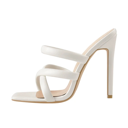 High definition New Flat Shoes - White Square Toe Matte High Heels Sandals – Xinzi Rain