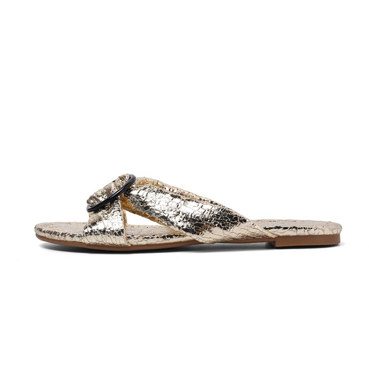 Reasonable price Animal Slippers - Summer Normcore Style Fashion Designers Metallic Ladies Slippers And Sandals – Xinzi Rain