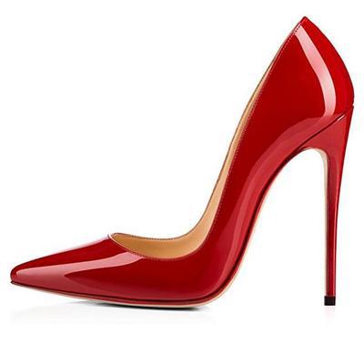 2022 Disegnu di moda di brevettu persunalizatu Décolleté da donna sexy in pelle a punta Classica punta a punta Stilettos Slip High Heels Dress Shoes