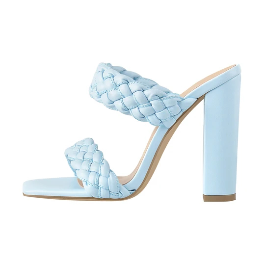 Massive Selection for Nude Studded Sandals - Blue Open Toe Chunky High Heel Mules Sandals – Xinzi Rain