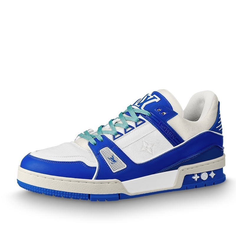 Sneakers trainer LV in monogramma blu denim