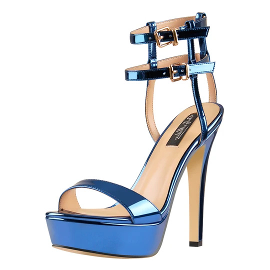 Professional China Good Walking Sandals - Ankle Double Buckle Strap Platform Stiletto High Heels Sandals – Xinzi Rain