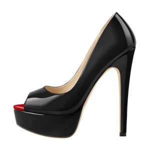 Kev cai ua Peep Toe Platform Stiletto High Heel Pumps