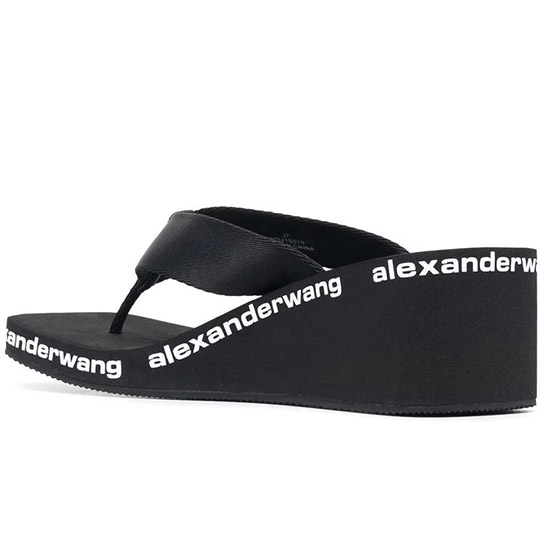 Alexander Wang logo-titẹ dudu gbe bàtà gbe awọn ile adagbe