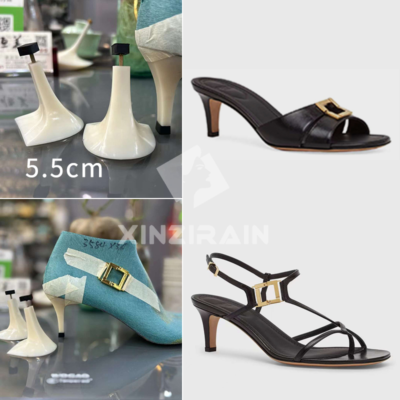 Sandal Kaki Bulat Gaya FENDI dengan Acuan Tumit Persegi Ramping 55mm