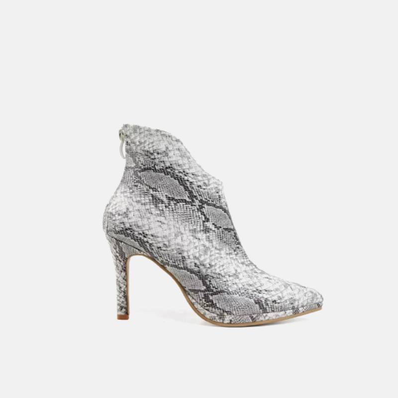 Snake Print Pointed Chelsea khau looj plab hlaub