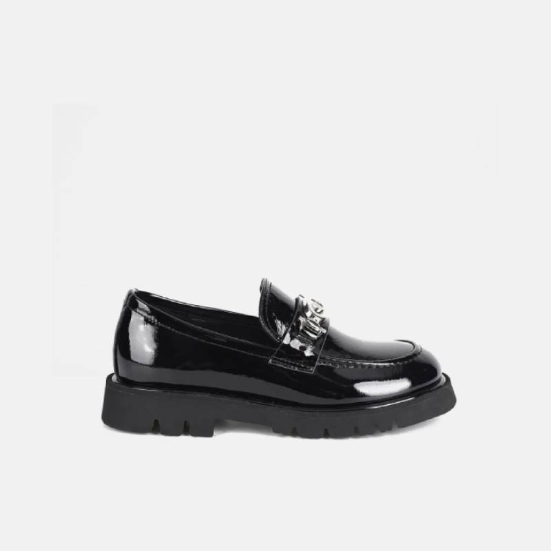 XINZIRAIN Metal Buckle Trim Platform Loafer Shoes