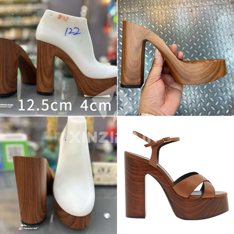 Stampo di piattaforma impermeabile in stile YSL per sandali in legno di trasferimentu d'acqua PU